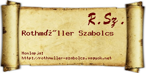Rothmüller Szabolcs névjegykártya